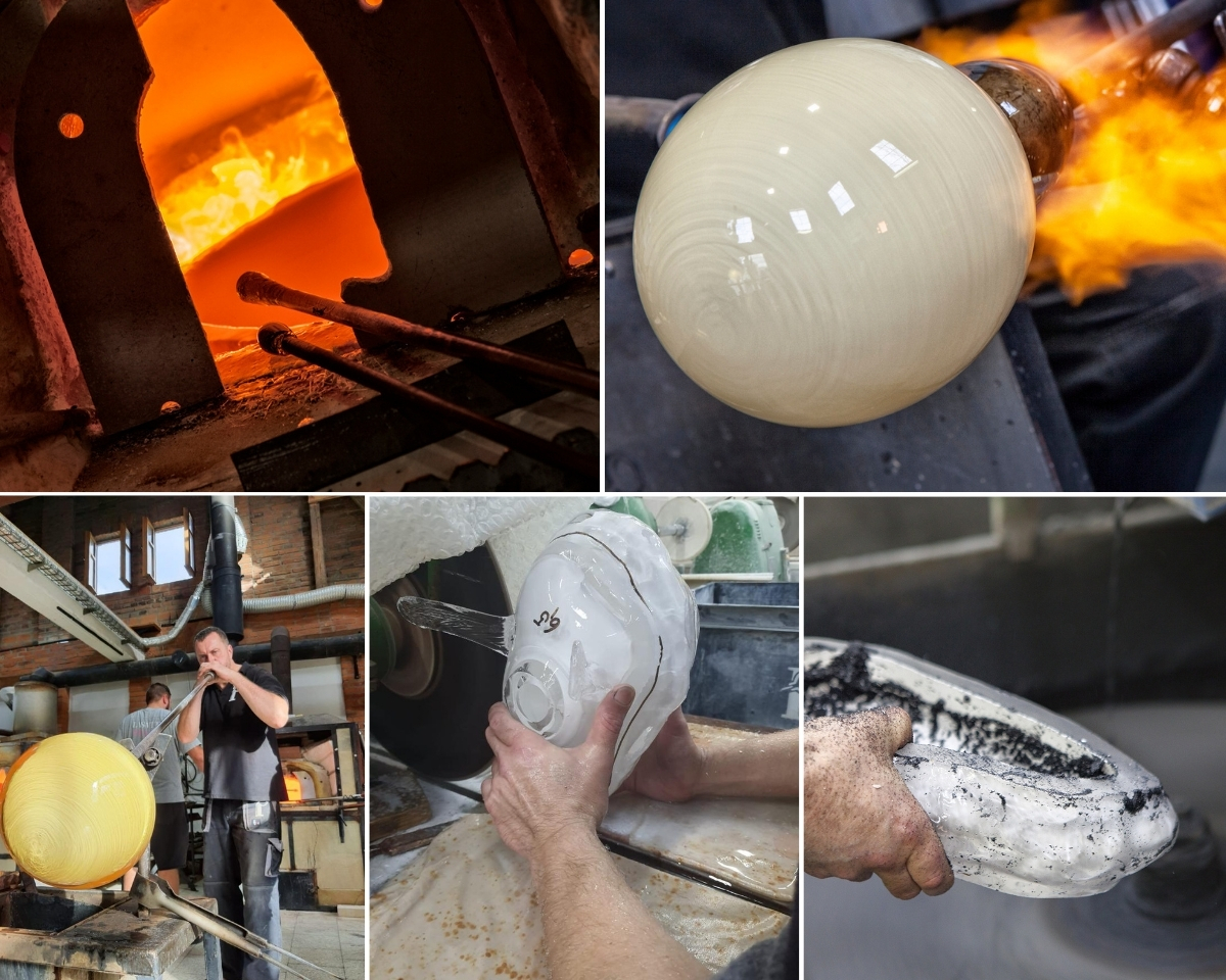 Jeden szklany segment ma wymiary 18 × 34 cm i waży 3 kg. Produkcja trwa 8 godzin, z czego 2–2,5 godziny zajmuje samo ręczne szlifowanie. Nie istnieją dwie identyczne lampy.