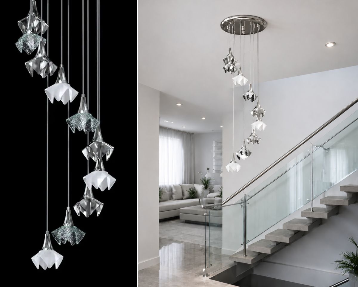 Lampa LE-BLO-D10, inspirowana naturalnymi kształtami, dodaje przestrzeni lekkości, elegancji i wyrazistego charakteru designerskiego.