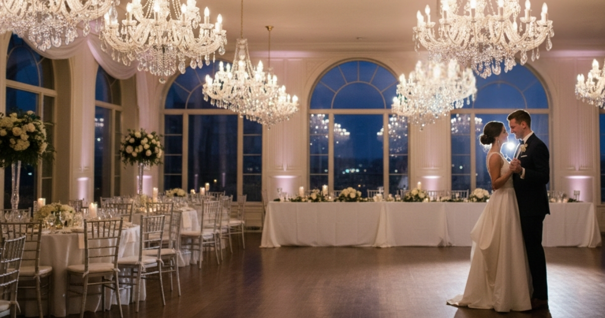 Kryształowe żyrandole do sal weselnych