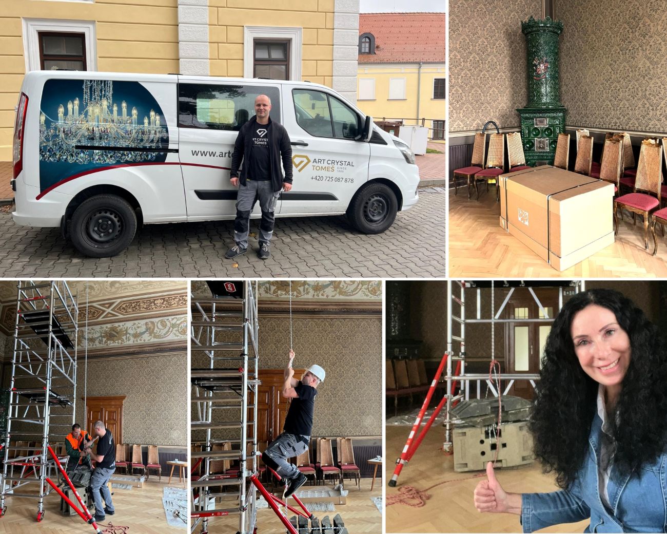 Montaż żyrandola kryształowego