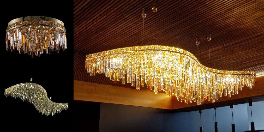 Custom-made lighting fixtures for a family guesthouse