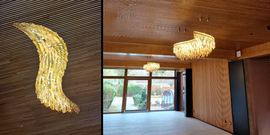 Custom-made lighting fixtures for a family guesthouse