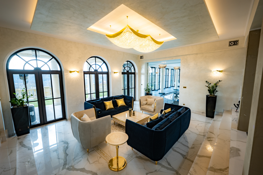 Custom-made lighting fixtures for a luxury villa