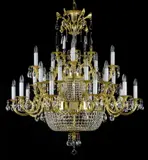 Żyrandol mosiężny z zawieszkami duży L359CLN