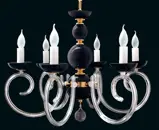 Żyrandol szklany czarny EL421600 black