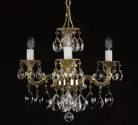 Żyrandol mosiężny z zawieszkami L345CLN