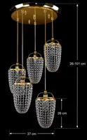 Lampa wisząca kryształowa L10023CLN