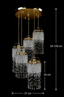 Lampa wisząca kryształowa L467CLN