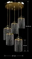 Lampa wisząca kryształowa L477CLN