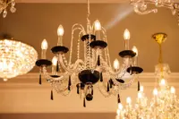 Żyrandol szklany czarny EL210803Black