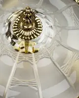 Żyrandol mosiężny L16151 - matowe szkło