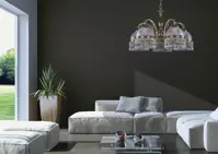 Żyrandol mosiężny z zawieszkami L329CE do salonu