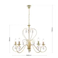 Żyrandol z ramionami z metalu OLU16585