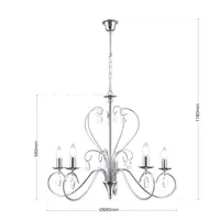 Żyrandol z ramionami z metalu OLU16585