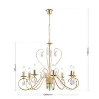 Żyrandol z ramionami z metalu OLU16588