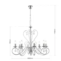 Żyrandol z ramionami z metalu OLU16588