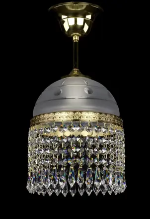 Żyrandol mosiężny z zawieszkami L331CLN