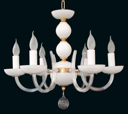 Żyrandol szklany EL422600 opal