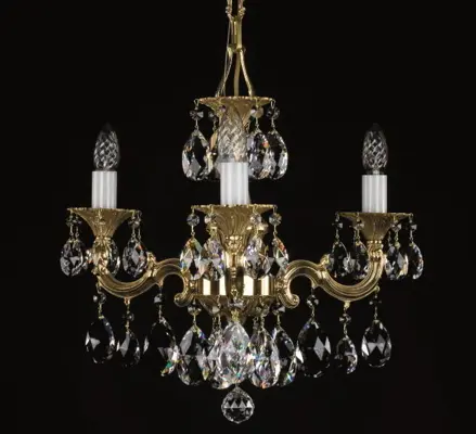 Żyrandol mosiężny z zawieszkami L345CLN