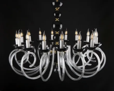 Żyrandol kryształowy czarny EL4211600BLACK
