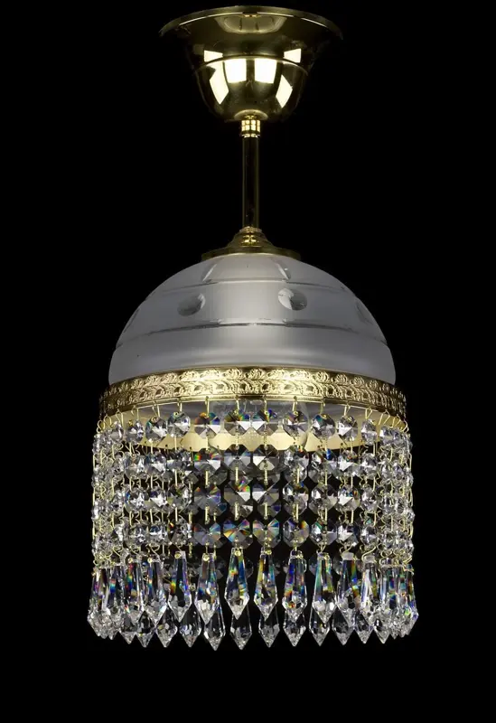 Żyrandol mosiężny z zawieszkami L331CLN