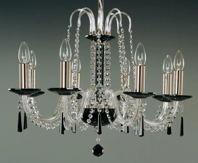 Żyrandol szklany czarny EL210803Black