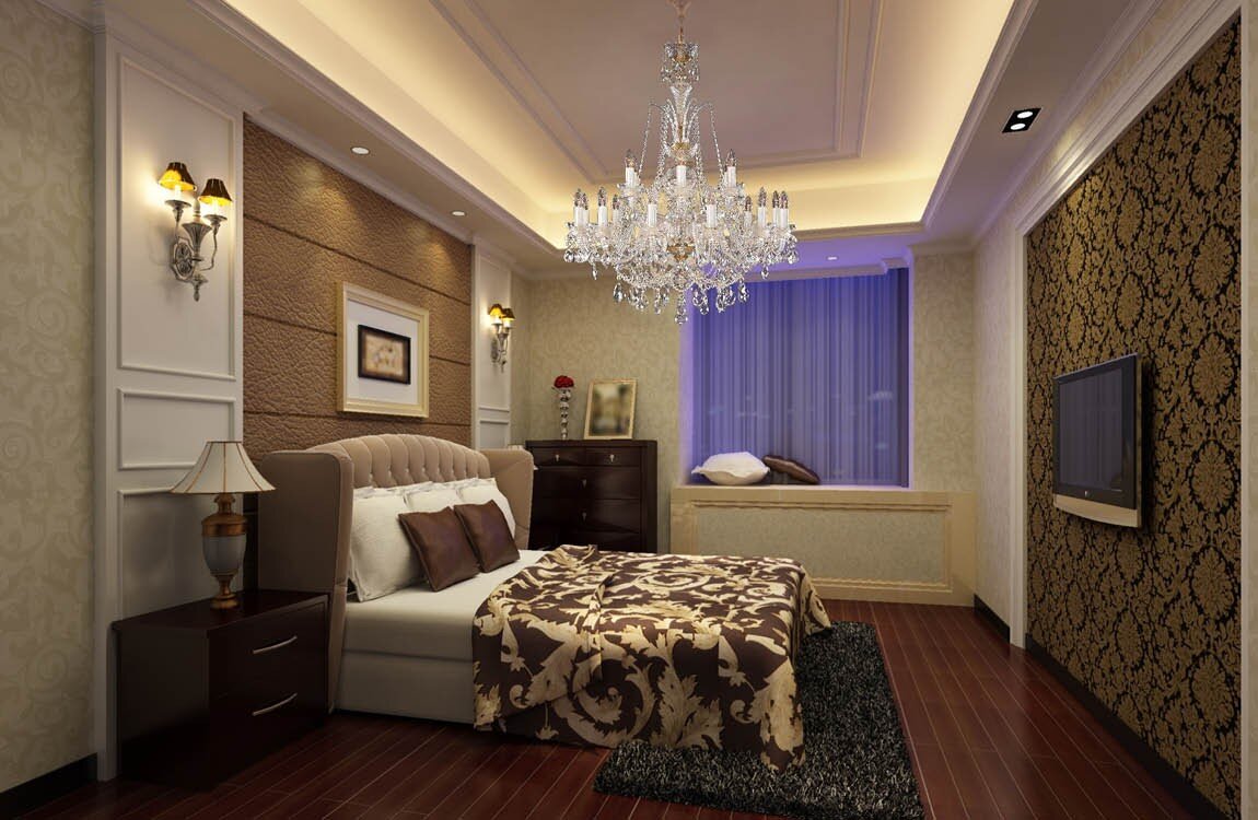 Duży żyrandol do sypialni w stylu glamour EL1101841