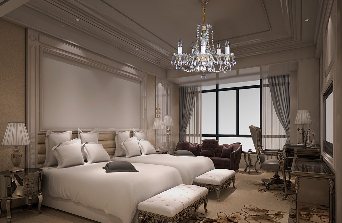 Żyrandol dla sypialni w stylu glamour L16051CLN