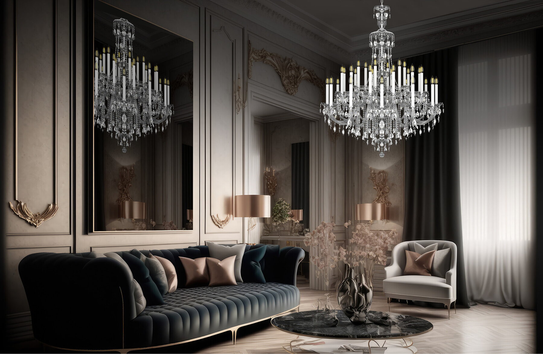 Living Room Crystal Chandeliers EL1013001ELPB