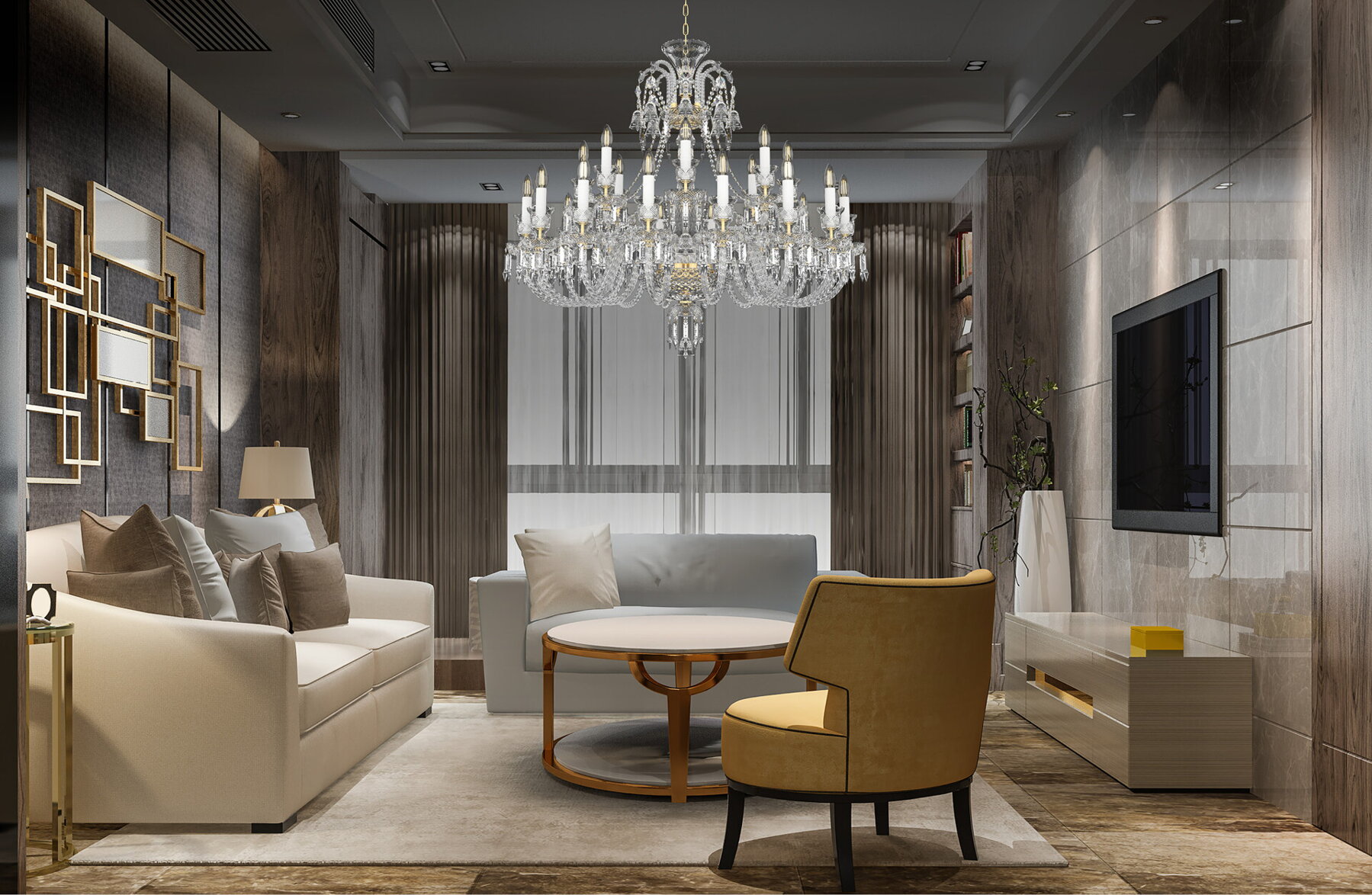 Living Room Crystal Chandeliers EL67616+803AD4