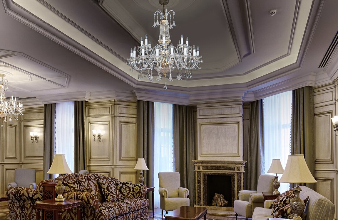 Duży luksusowy żyrandol do salonu w stylu zamkowym EL74424+302