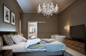 Luksusowe oświetlenie sypialni - kryształowy żyrandol