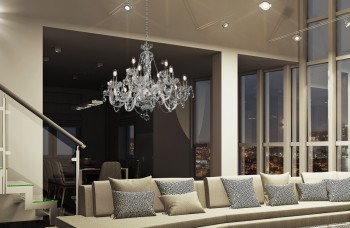 Modern Living Room Crystal Chandelier silver