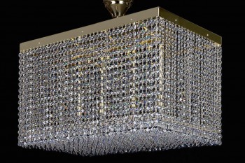 Kwadratowa lampa sufitowa z czeskiego kryształu | Artcrystal.pl