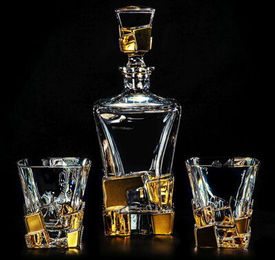 Kryształowy whisky set BG26107ZLATO-S