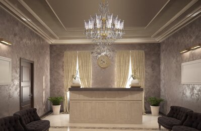 Luksusowy kryształowy żyrandol do hali w stylu glamour LLCH18CRYSTAL DT