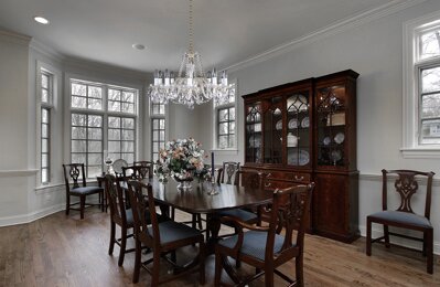 Chandelier above the dining table L16056CLN 