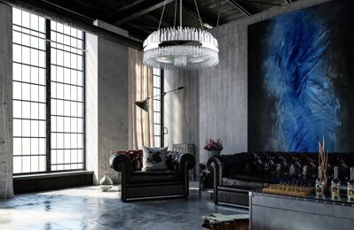 Modern crystal chandelier for living room in industrial style ELH001