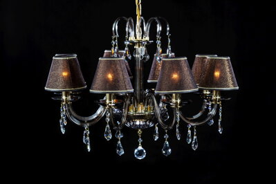 Chandelier with Shades golden brown EL210814