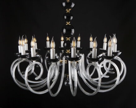 Żyrandol kryształowy czarny EL4211600BLACK