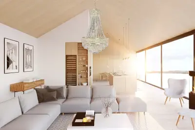 Chandeliers in Scandinavian interior style