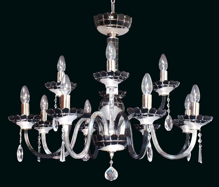 Glass chandelier EL6138+418