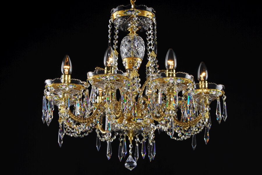 Żyrandol kryształowy LLCH08-CRYSTAL-GOLD