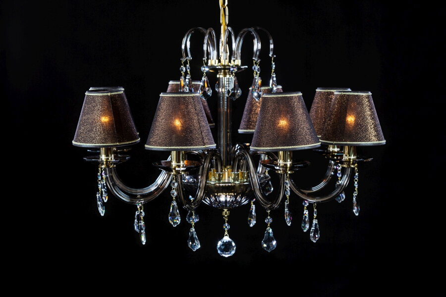 Chandelier with Shades golden brown EL210814